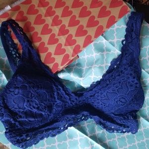Blue lace bralette